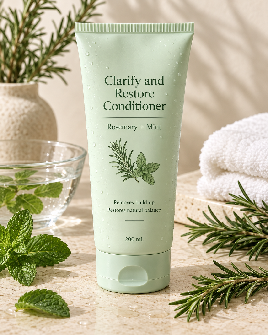 Clarify and restore conditioner with rosemary and mint